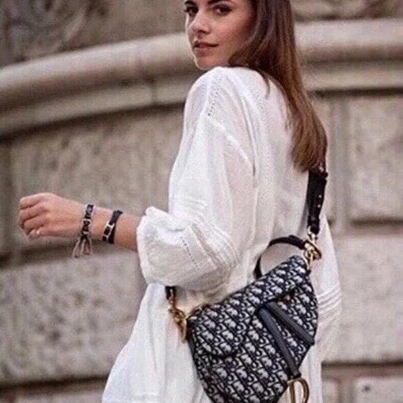 Dior Saddle Bag Large Blue - Picture 10 of 11